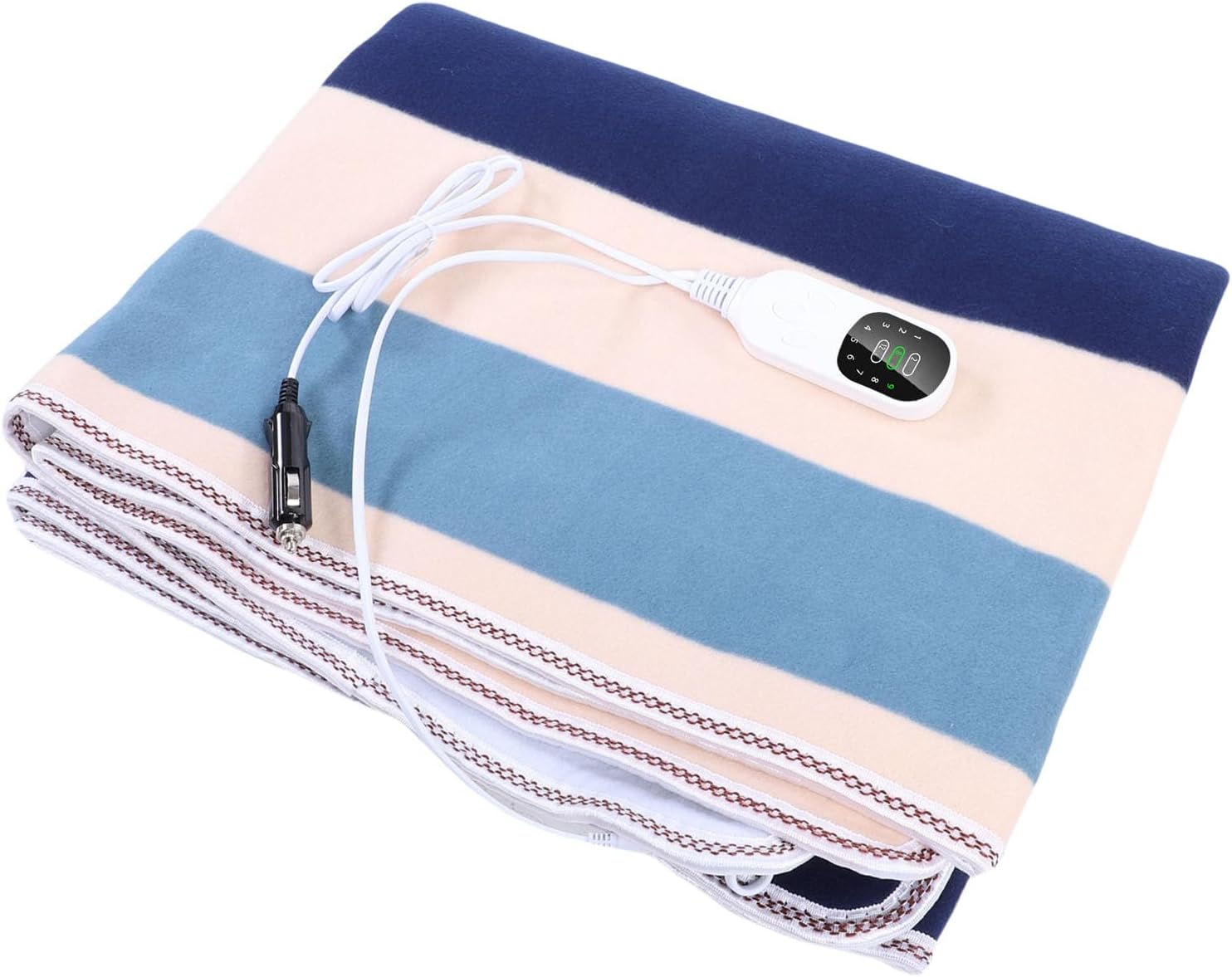 Focket Heated Car Blanket, 9 Temperature Levels 3 Timer Settings 70.87in Power Cord Electric Car Blanket, Flannel Heating for with Overheat Protection for Truck SUV RV