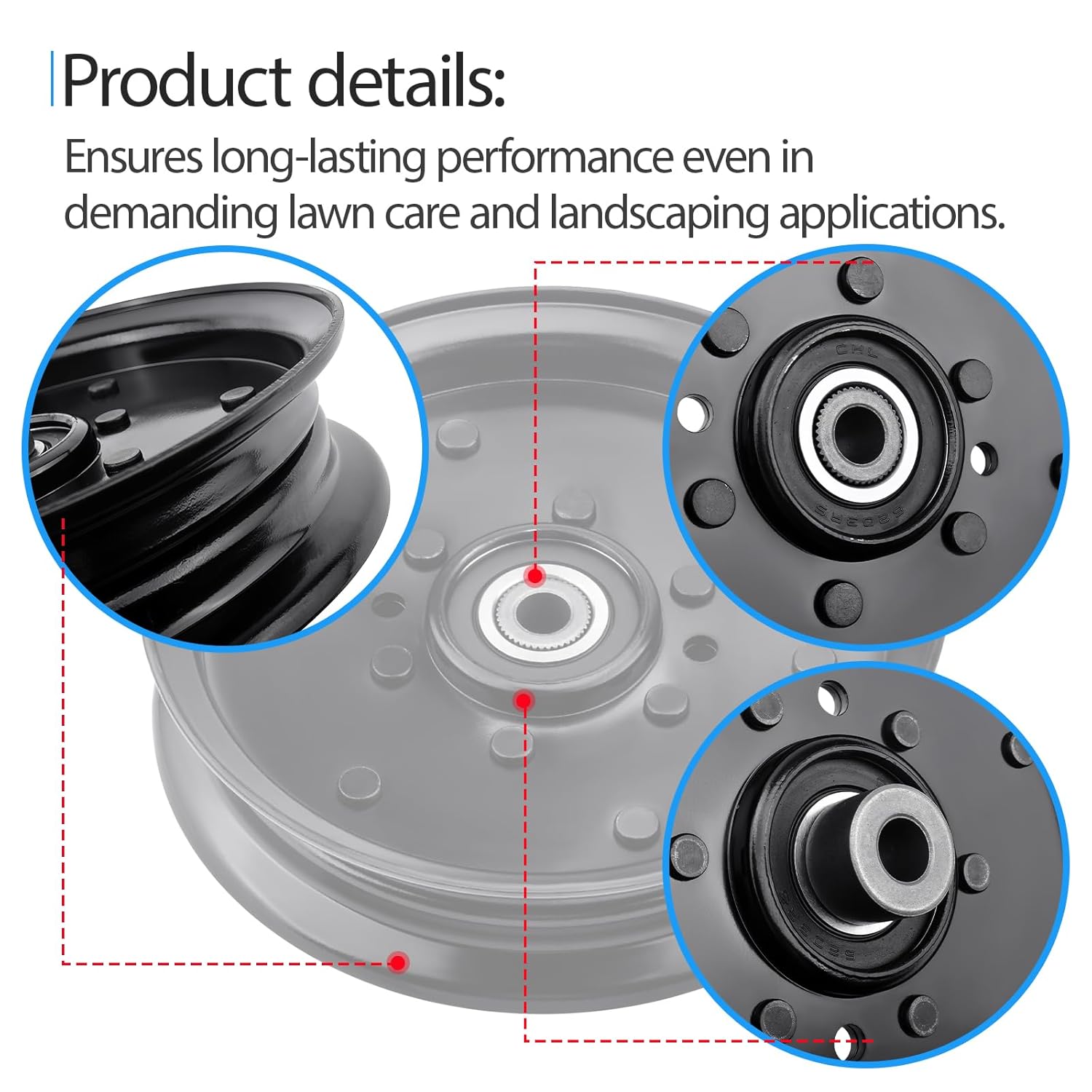Flat Idler Pulley Replace 07351200 Compatible with Ariens 60 52 Apex 60 52 48 / Gravely ZT HD Z-Stance Pro-Walk Pro-Turn Pro-Stance Compact-Pro, 5" x 0.75"