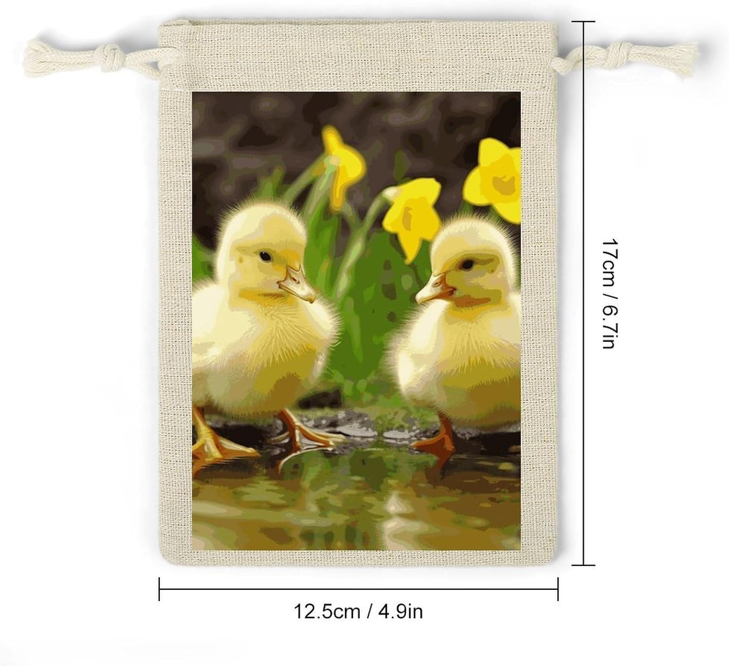 GFLFMXZW Ducks 8 Pcs Reusable Cotton Muslin Bag with Drawstring image 2