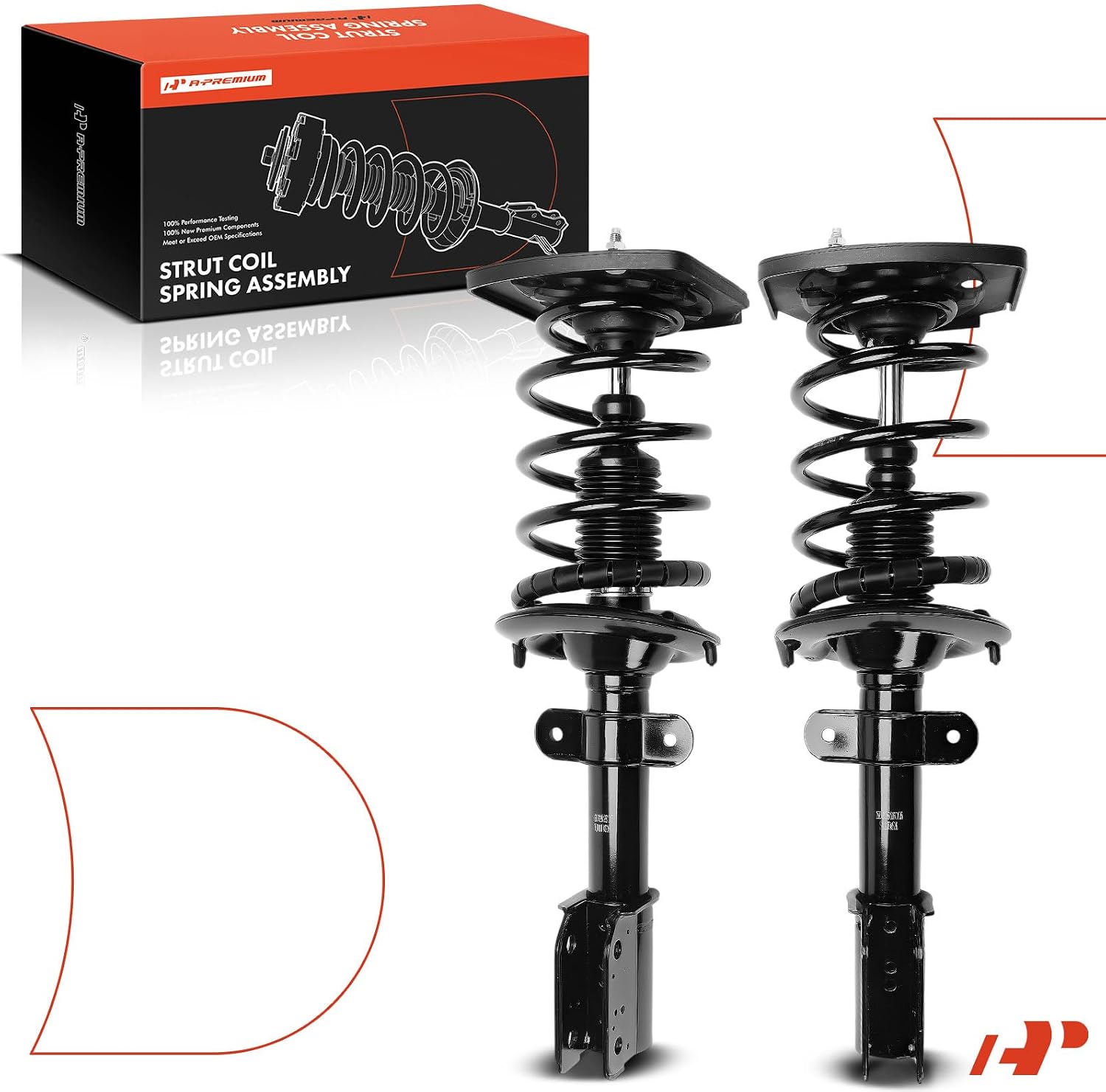 A-Premium Rear Struts Compatible with Chevrolet Impala 2006-2011 & Buick LaCrosse/Allure 2005-2008 - 2x Replacement Suspension Complete Strut Assembly Shock with Coil Spring