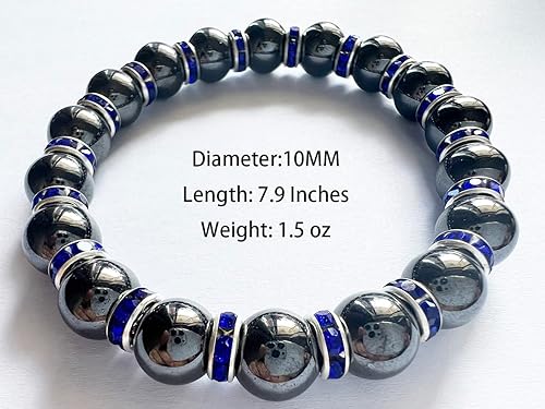 Miniatura 3 de Pulsera magnética para mujer, pulseras de hematita, pulseras magnéticas con circonita, pulsera elástica hecha a mano, elimina la electricidad