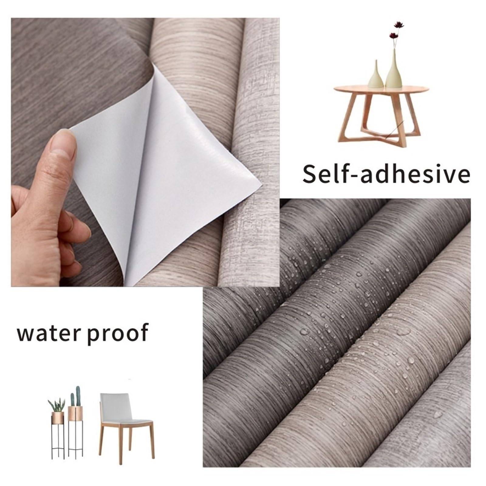 Adesivo for porta con venature del legno 90 cm