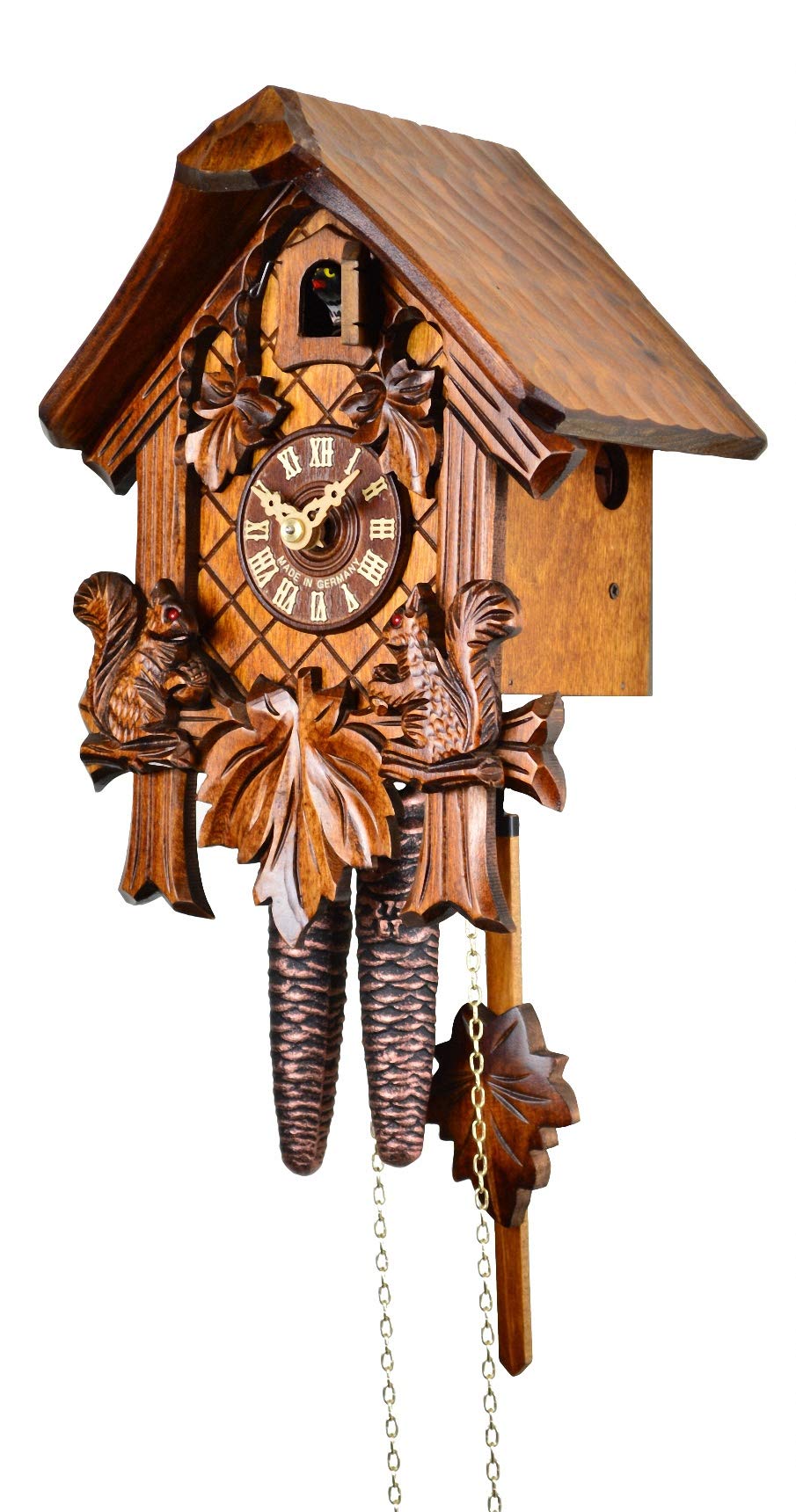 Reloj cucú Casa, 3 follajes, Ardilla