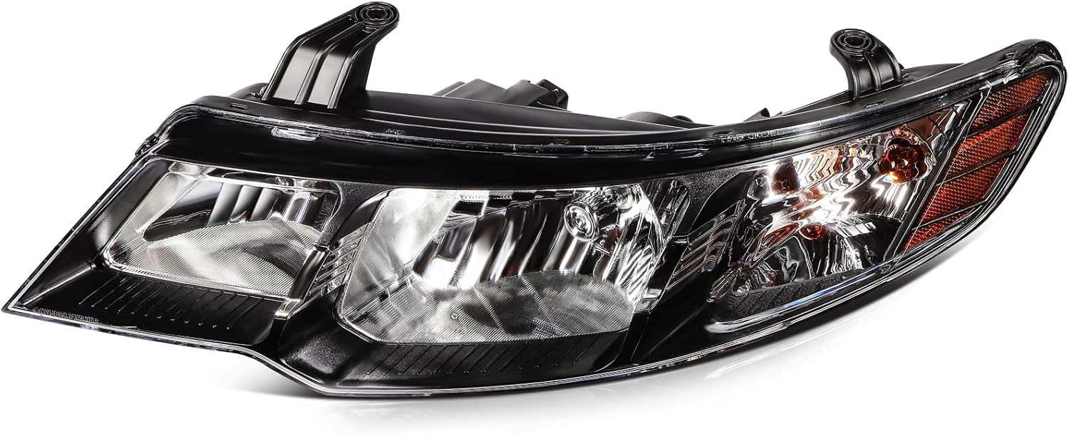 Headlight assembly fit 2010-2013 for Kia forte/forte Koup LX EX SX Chrome Housing Amber Reflector Driver and Passenger Side 921011M230 KI2502141