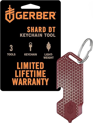 Gerber Gear Shard Keychain 3-in-1 Multitool, Clips to Pocket or Keychain with Bo