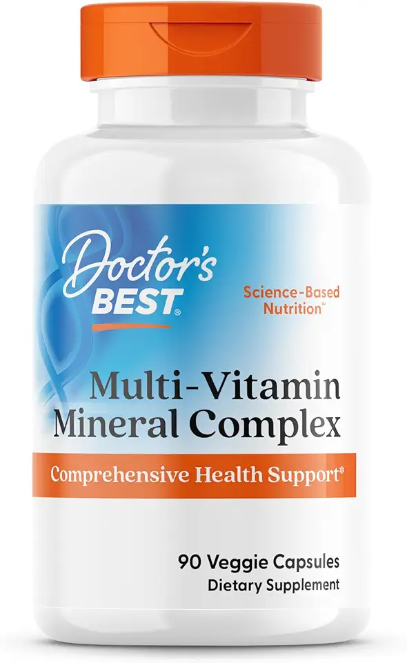Doctors Best Multi-Vitamin Mineral Complex, Comprehensive Health Support, Non-GMO, Gluten Free, Vegan 90 Veggie Capsules