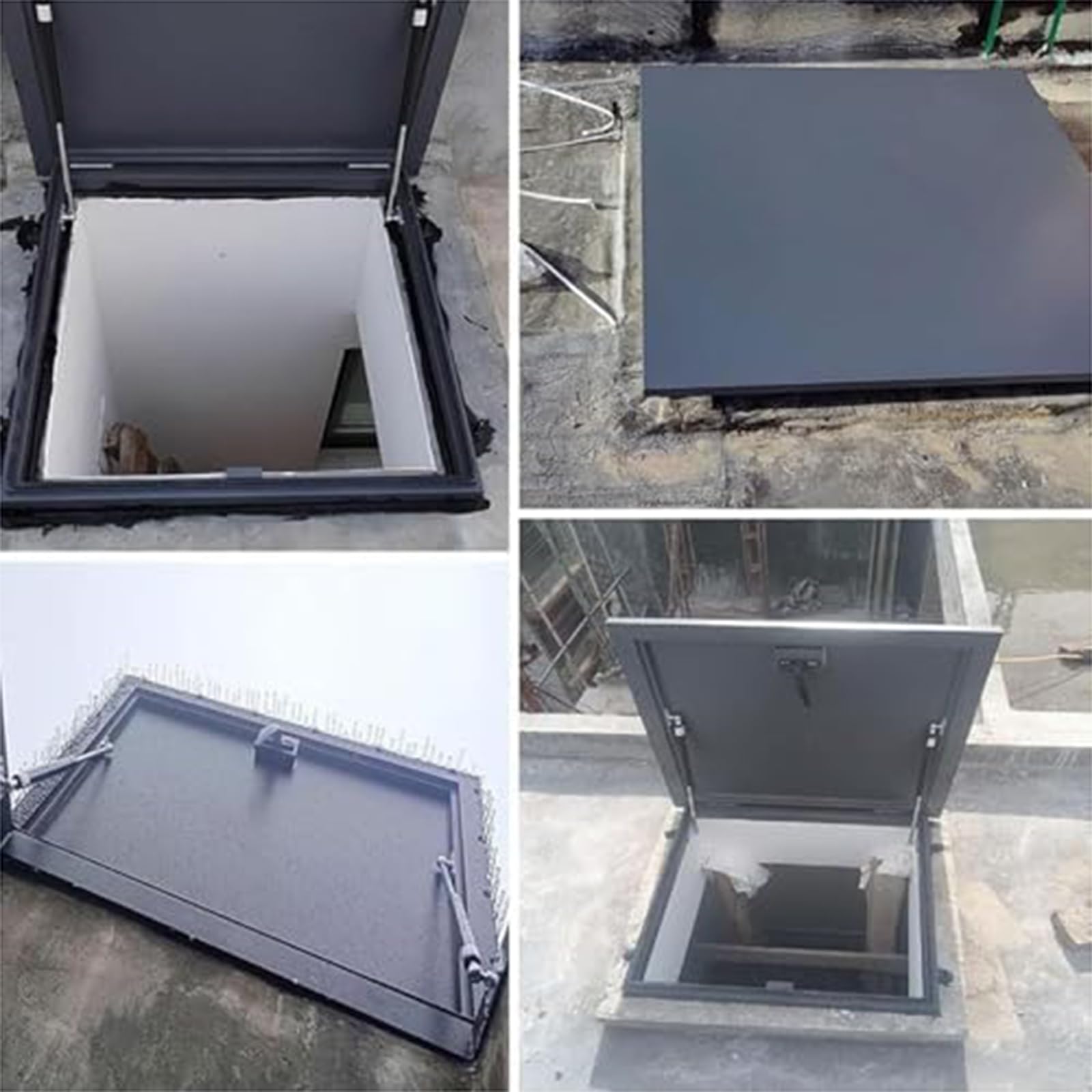 Trampilla De Acceso Al Techo Duradero VersáTil Cubierta De Claraboya De áTico De Acero Galvanizado con Recubrimiento En Polvo Trampilla De Mantenimiento De Puerta De Seguridad