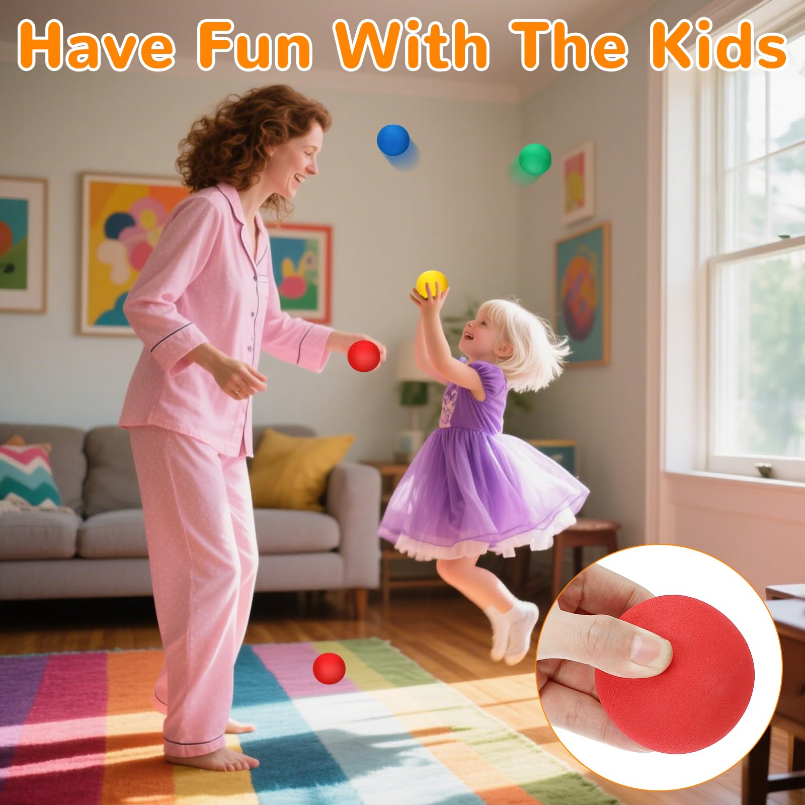 Lot De 12 Ballons Mousse Souples Pour Enfants - Jeux Intérieur Extérieur Couleurs Vives