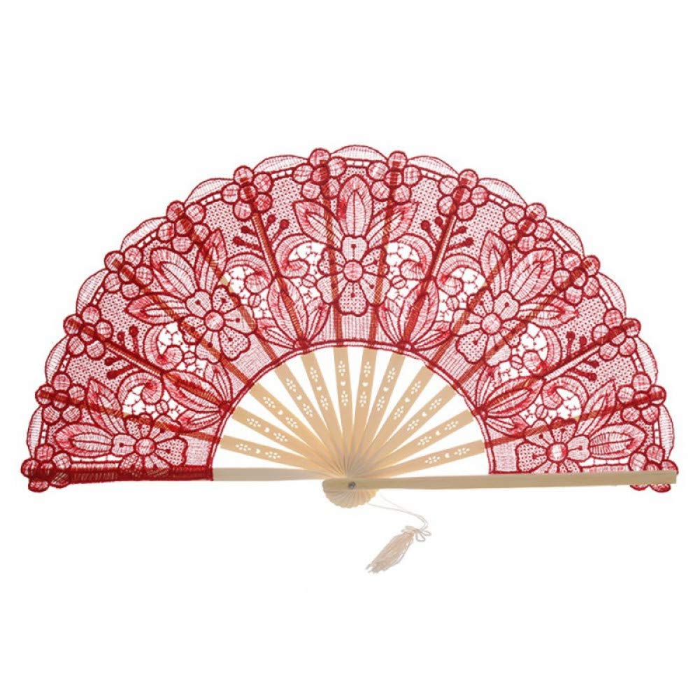 Éventail en dentelle pliant de style chinois pour décoration raffinée