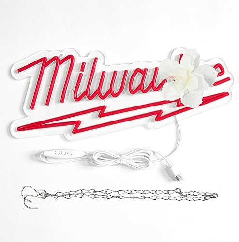 Miniatura 7 de Milwaukee Parts Shop and Repair Service Station Letrero de neón para tienda de garaje, fiesta, decoración de pared de cueva de hombre, el mejor