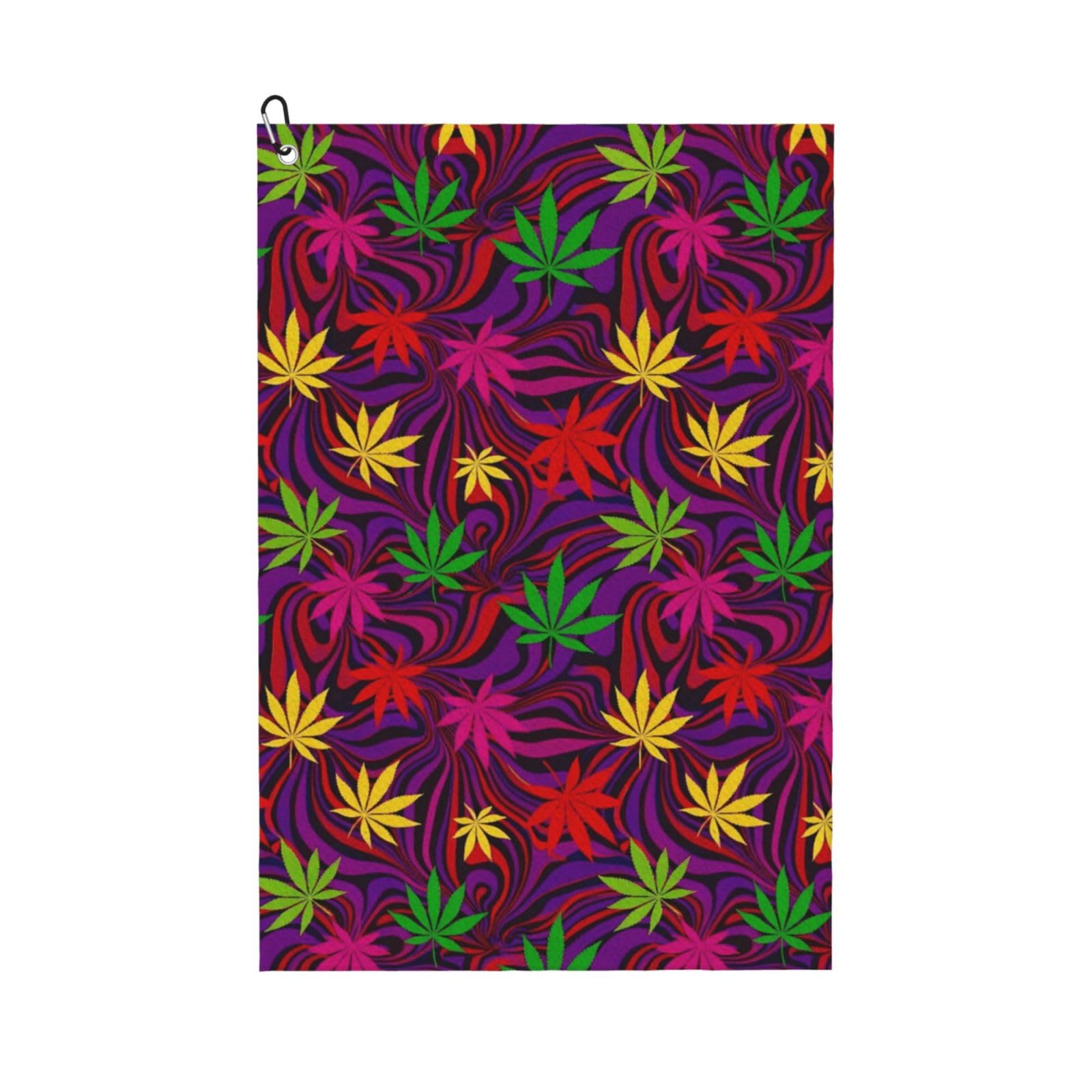 BSDFGSDD Cool Tie Dye WeedLeaf Design Golf Towel 24 x 16 inches