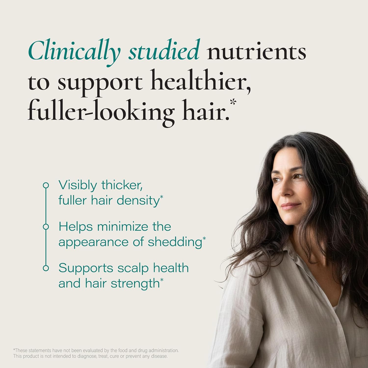 Noophoric Hair Growth Vitamins for Women, Hair Skin and Nails Supplement with Biotin Zinc and Saw Palmetto, Supports Thicker Fuller Hair, 90 Capsules - Image 2