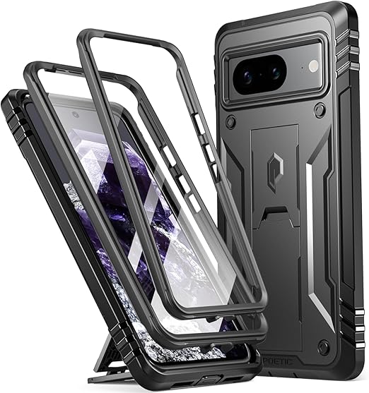 Miimall For Google Pixel 10 Pro Fold Case With Kickstand, [Hinge Protection] [Built-in Glass Screen Protector], Slim Shockproof Anti-Scratch Full Body - View #2