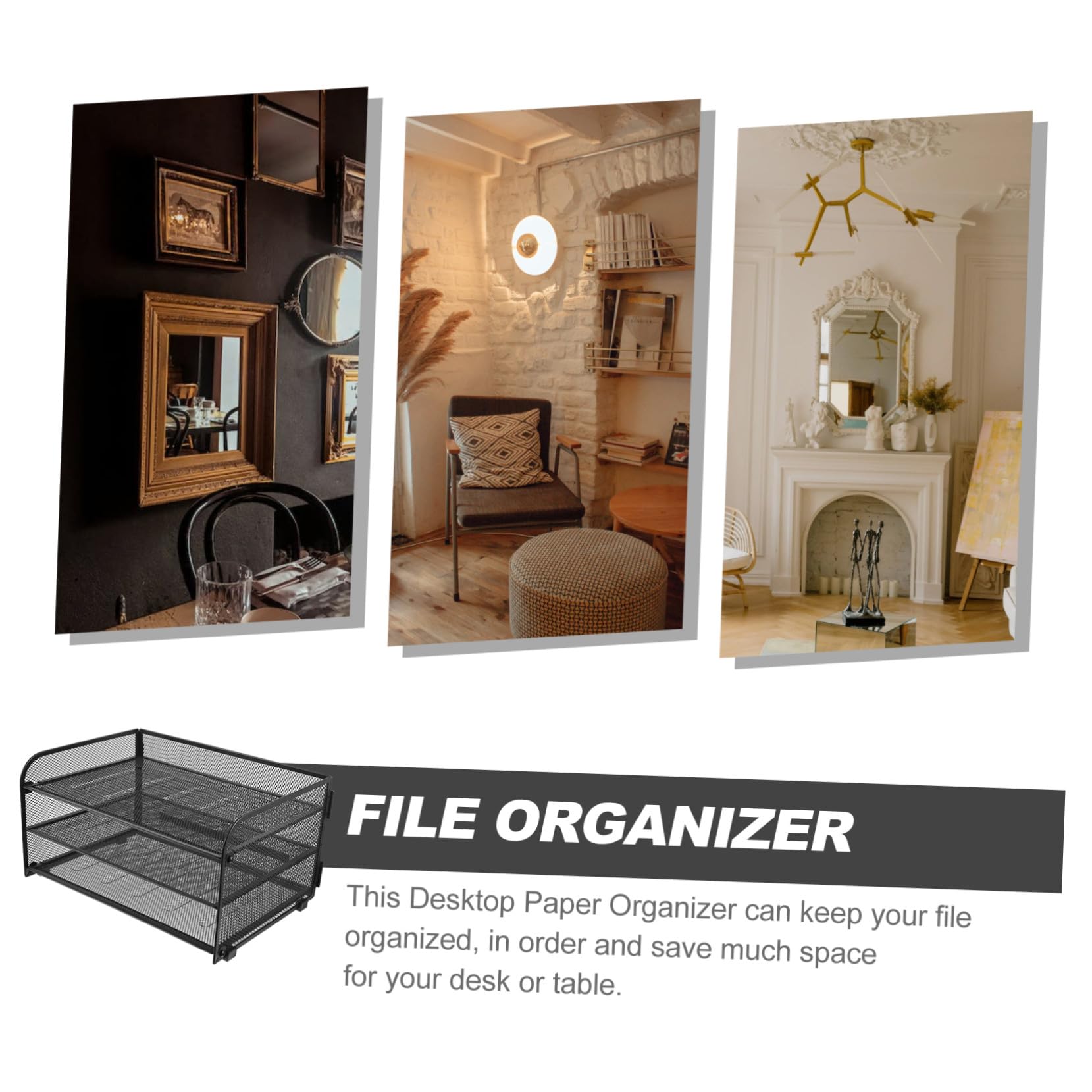 TOPBATHY Organizzatore Documenti Da Scrivania In Metallo Smontabile Porta Cartelle Multiuso Per Ufficio Casa Desktop Holder
