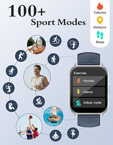 Miniatura 3 de RUIMEN Relojes inteligentes para hombres y mujeres (respuestahacer llamadas, 2 bandas incluidas), reloj inteligente de 1.8 pulgadas para teléfonos