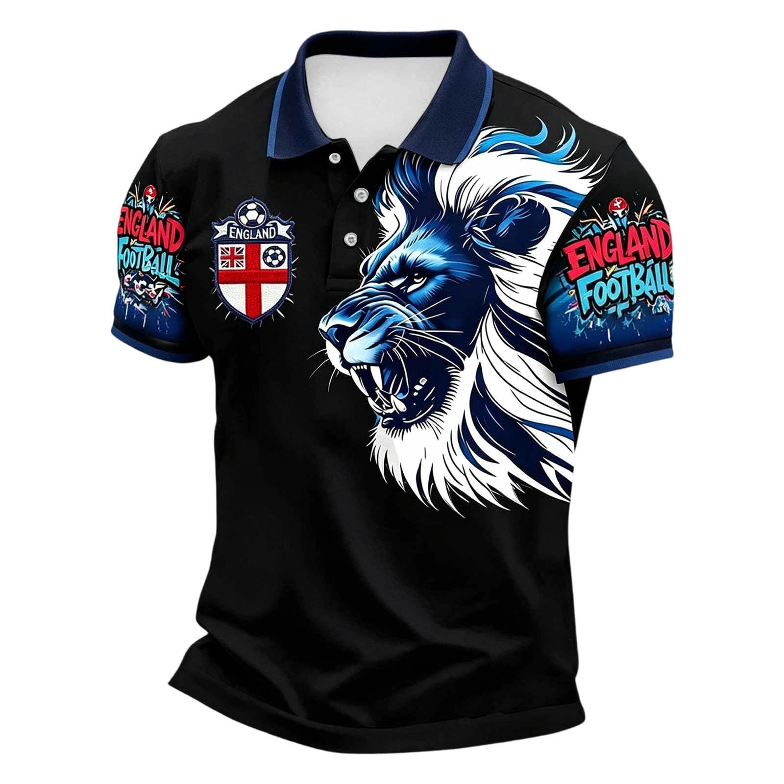 England St George's Cross Polo Shirt Classic Polo Shirt with Red England Flag Design Perfect for Football Fans Comfortable Fit for Everyday Wear and Matches