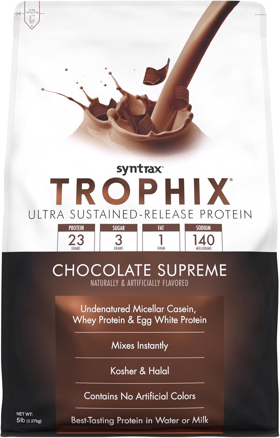 Syntrax Nutrition Trophix, Ultra Sustained-Release Protein Powder Blend, Chocolate Supreme, 5 lbs.