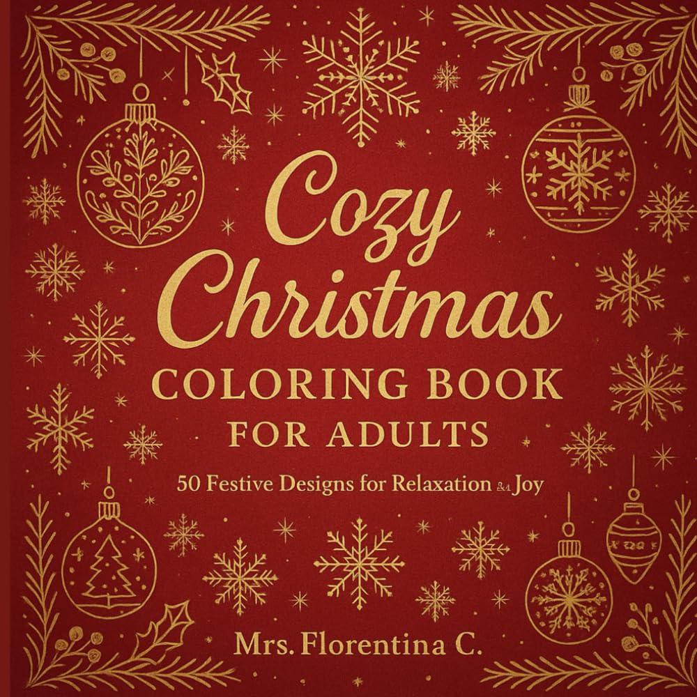 “Cozy Christmas Coloring Book for Adults”: Relaxing Winter Scenes & Festive Mandalas for Stress Relief