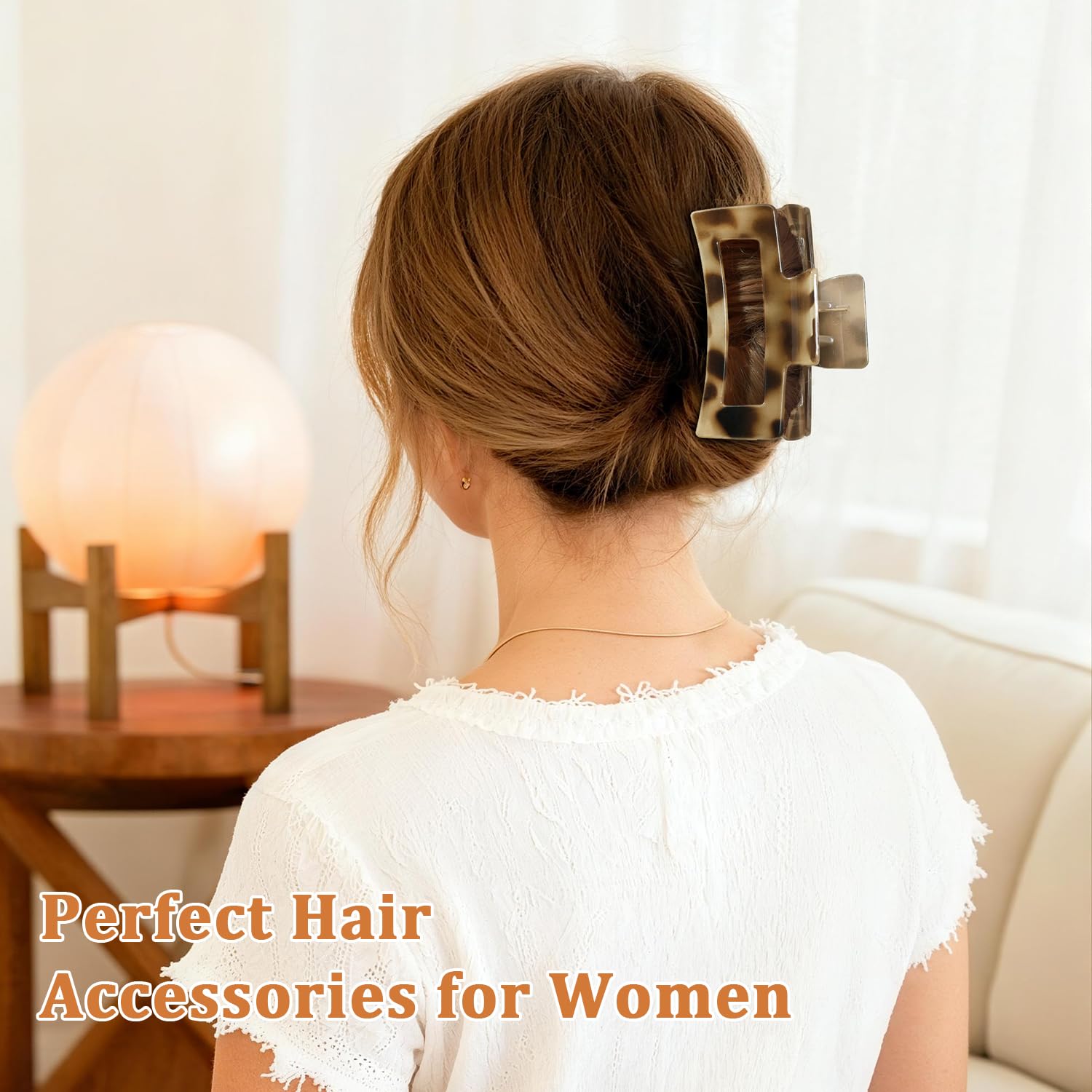 10 Pack Square Claw Clips, Big and Small Rectangle Hair Claw Clips, Non-slip Matte Large Hair Clips for Women, Strong Hold Claw Clips for Thick Thin Hair Accessories (Leopard Print Color) - Image 5