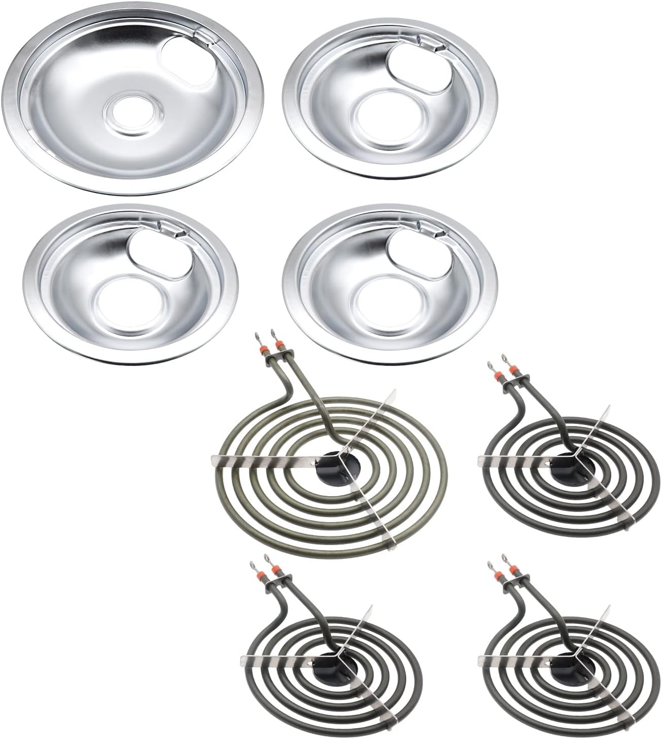 W10196405 W10196406 (3 Small and 1 Large) Drip Pans and