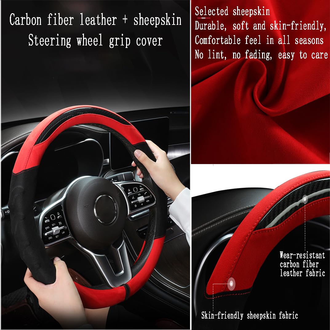 Coprivolante In Pelle Per BMW Serie 3 M3 318i 318d 320i 320d 330d, Nero, Antiscivolo E Traspirante, Diametro 38 Cm