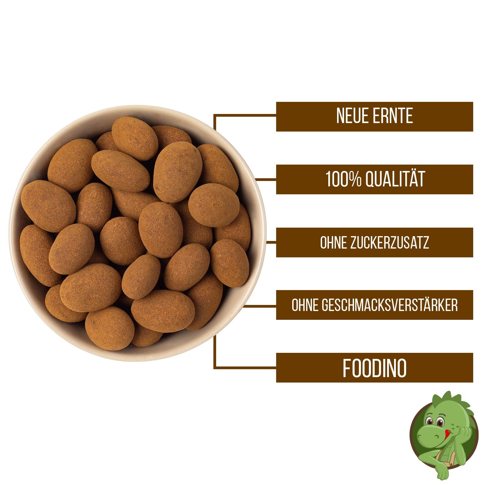 FOODINO 2,5kg Zimtmandeln Vollmilchschokolade mit Zimt veredelt