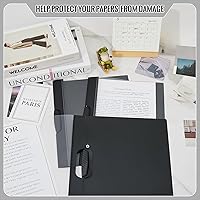 Vista 4 de Teling Paquete de 72 portadas de informes transparentes con clip, de plástico, con clip, carpetas de presentación, carpetas de papel