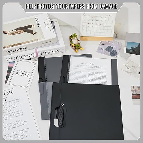 Miniatura 4 de Teling Paquete de 72 portadas de informes transparentes con clip, de plástico, con clip, carpetas de presentación, carpetas de papel para la