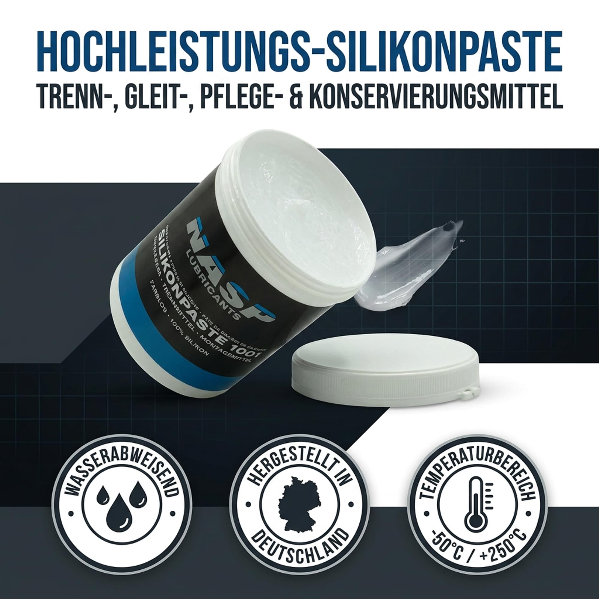 NASP Pâte silicone lubrifiante transparente 1 kg - Fabriqué en Allemagne