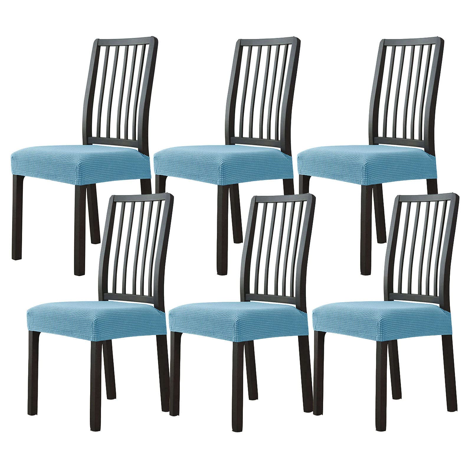 Lot de 6 housses de chaise de salle à manger extensibles bleu clair