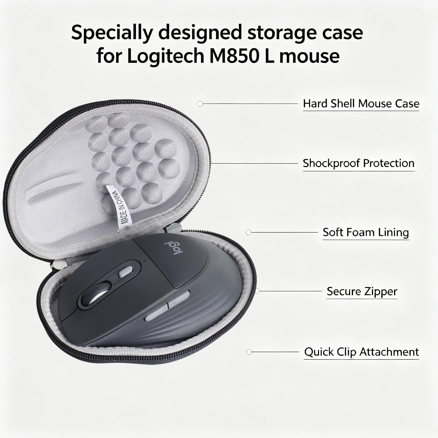 Hermitshell Hard Travel Case for Logitech Signature Comfort Plus M850 L Mouse image 2