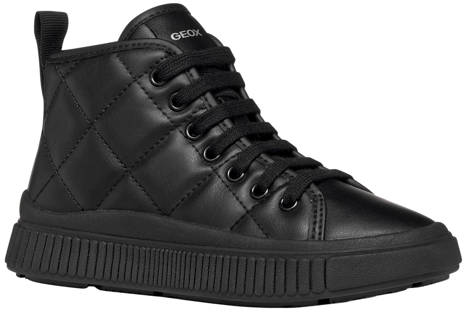 Geox J LAQUINNY Girl Sneaker, Black, 1.5 UK