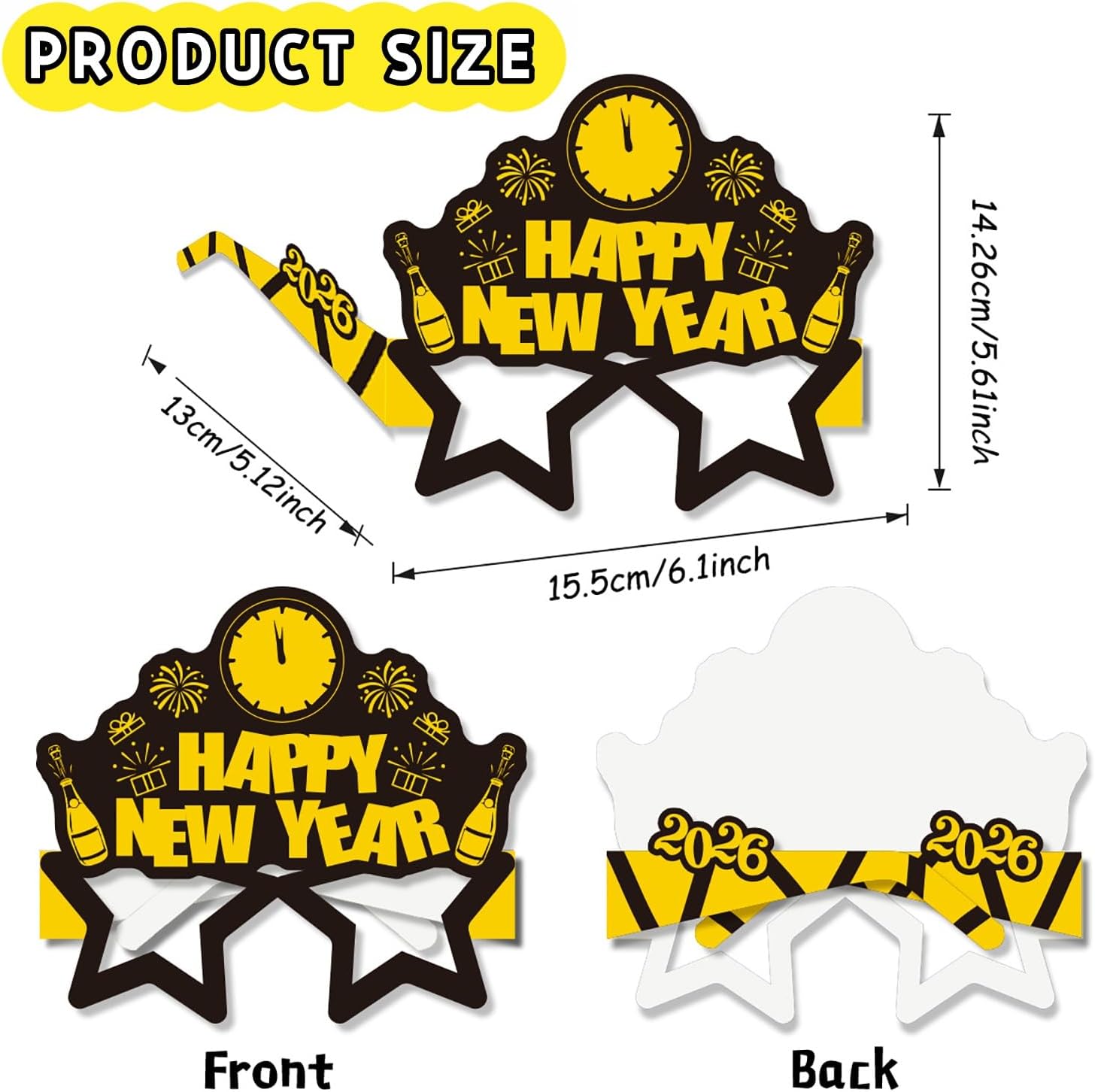 Ediactcyl 16Pcs Happy New Year’s Eve Glasses 2026 - New Year’s Eve Party Supplies 2026 | Happy New Year Eyeglasses 2026, NYE Decorations 2026 - Image 6