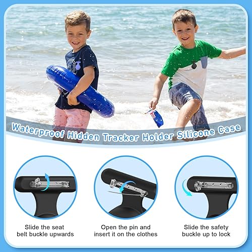 Miniatura 5 de Paquete de 2 Soporte impermeable para azulejos para niños, soporte de alfiler oculto de silicona suave para ropa de niños mayores, funda completa