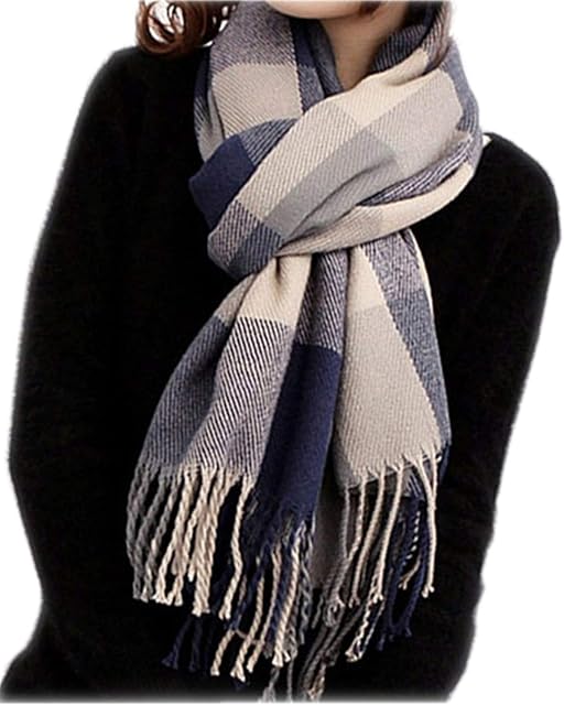 Mocasor Plaid Blanket Scarves for Women, Ladies Fashion Winter Warm Tartan d Long Checked Shawls and Wraps