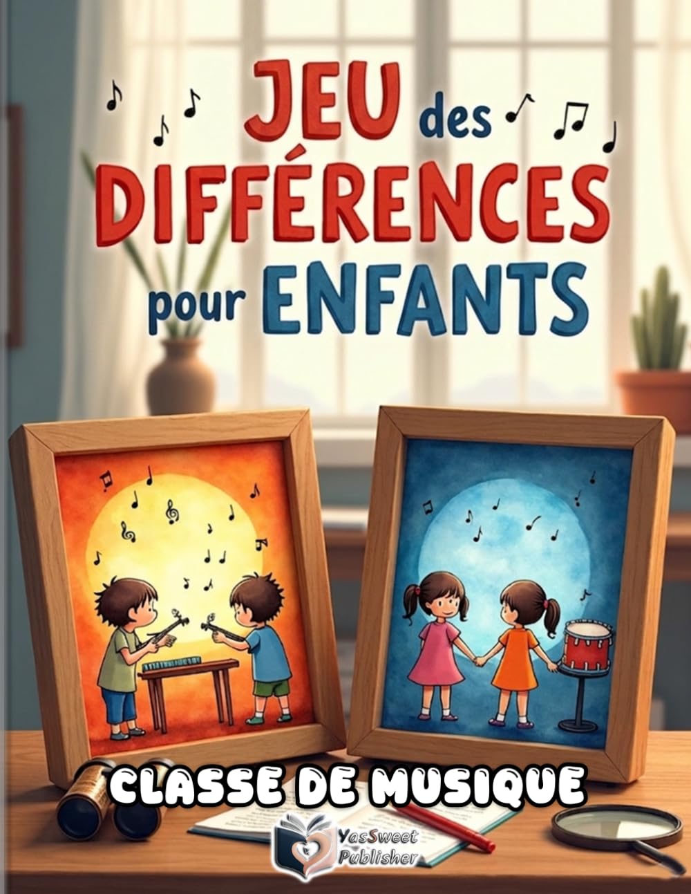 Jeu des Différences pour Enfants - Classe de Musique: Mon grand livre de cherche et trouve avec 50 énigmes colorées et suivi des points – Cahier ... la concentration et l'observation dès 4 ans
