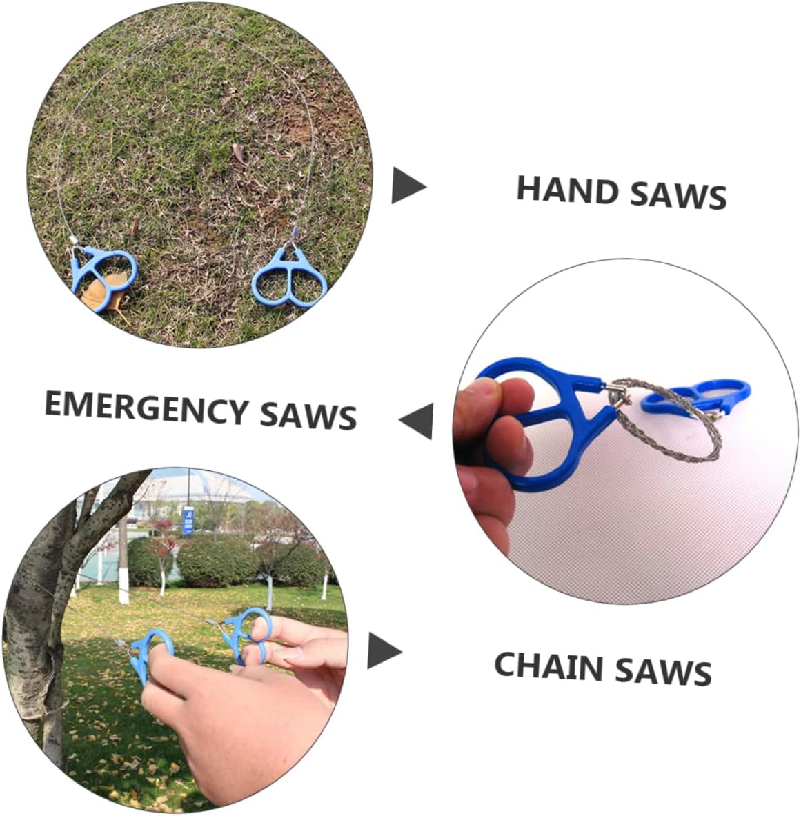 TOYANDONA 2Pcs Portable Stainless Steel Wire Saws for Outdoor Survival Camping and Hunting Handheld Manual Fretsaw with Loop for Cutting and High Branches