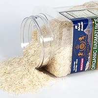 Vista 5 de Golden Crown Organic Basmati Rice - Tarro de 32 onzas (2 libras) Arroz blanco orgánico de grano largo Sabor increíble, comidas saludables y olor