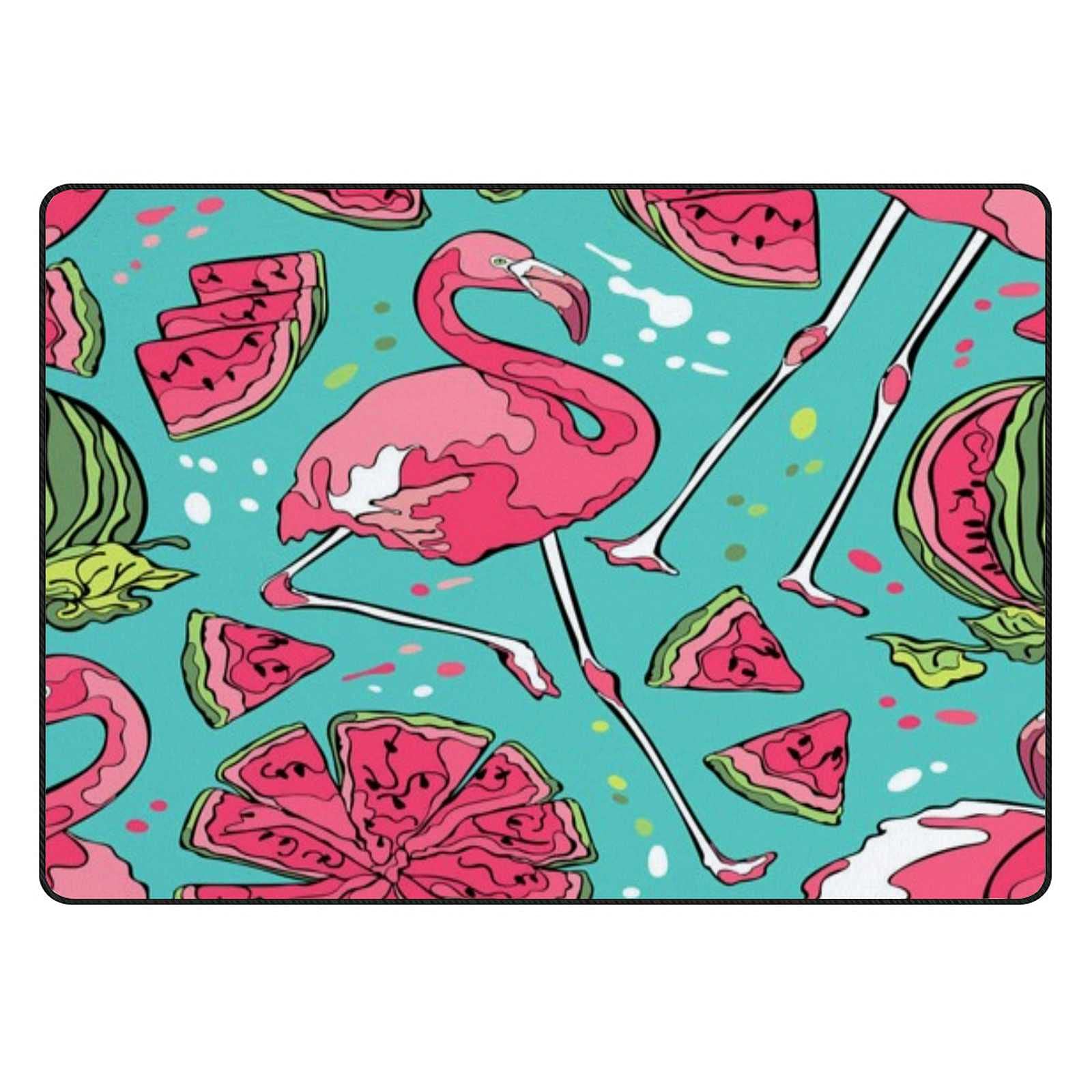 Tapis de sol velours corail épais 183x122 grand tapis salon chambre flamant rose