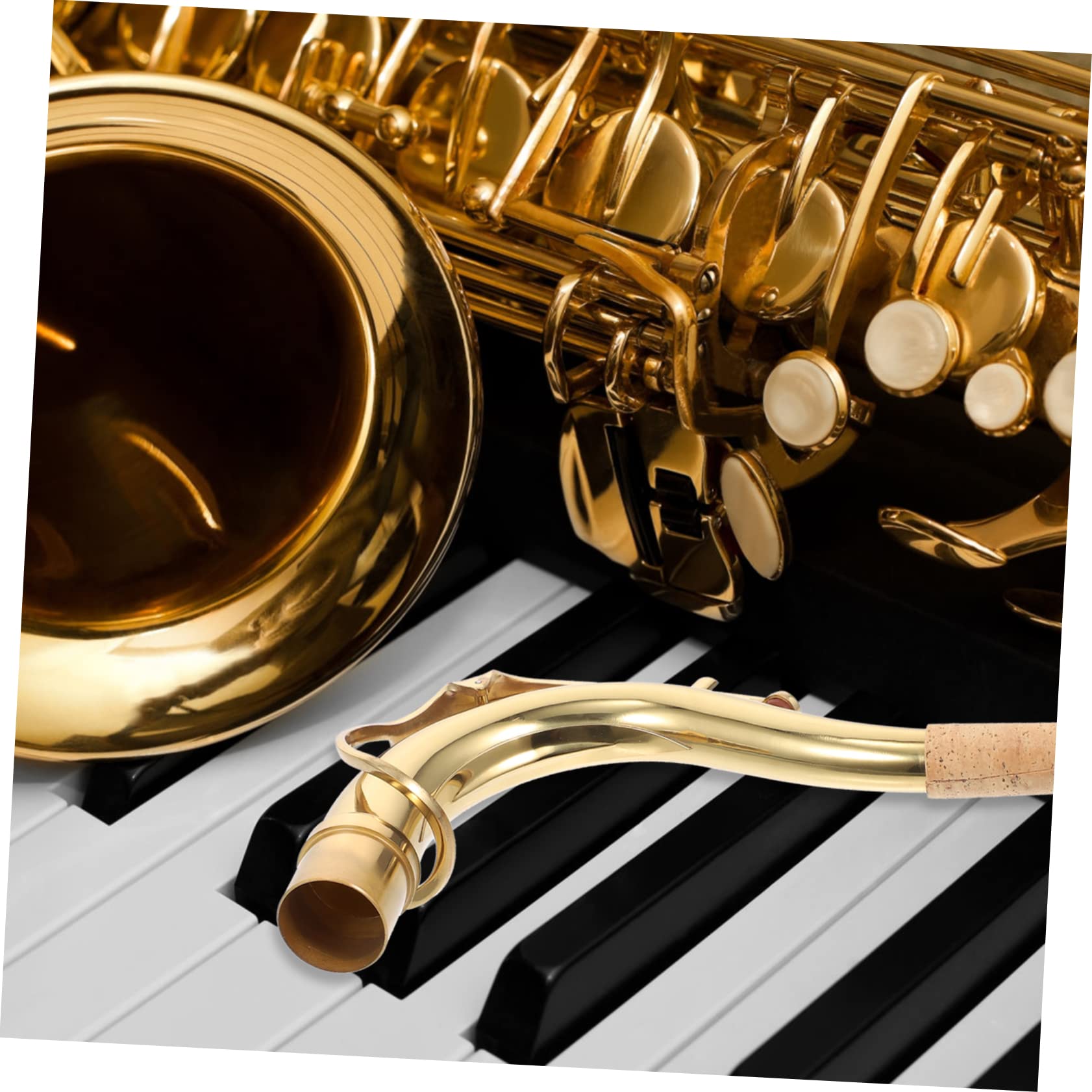 Parte per Sassofono in Ottone Oro, Gomito Curvo di Ricambio | Accessorio per Strumenti Musicali, Regolazione Facile, per Amatori e Professionisti