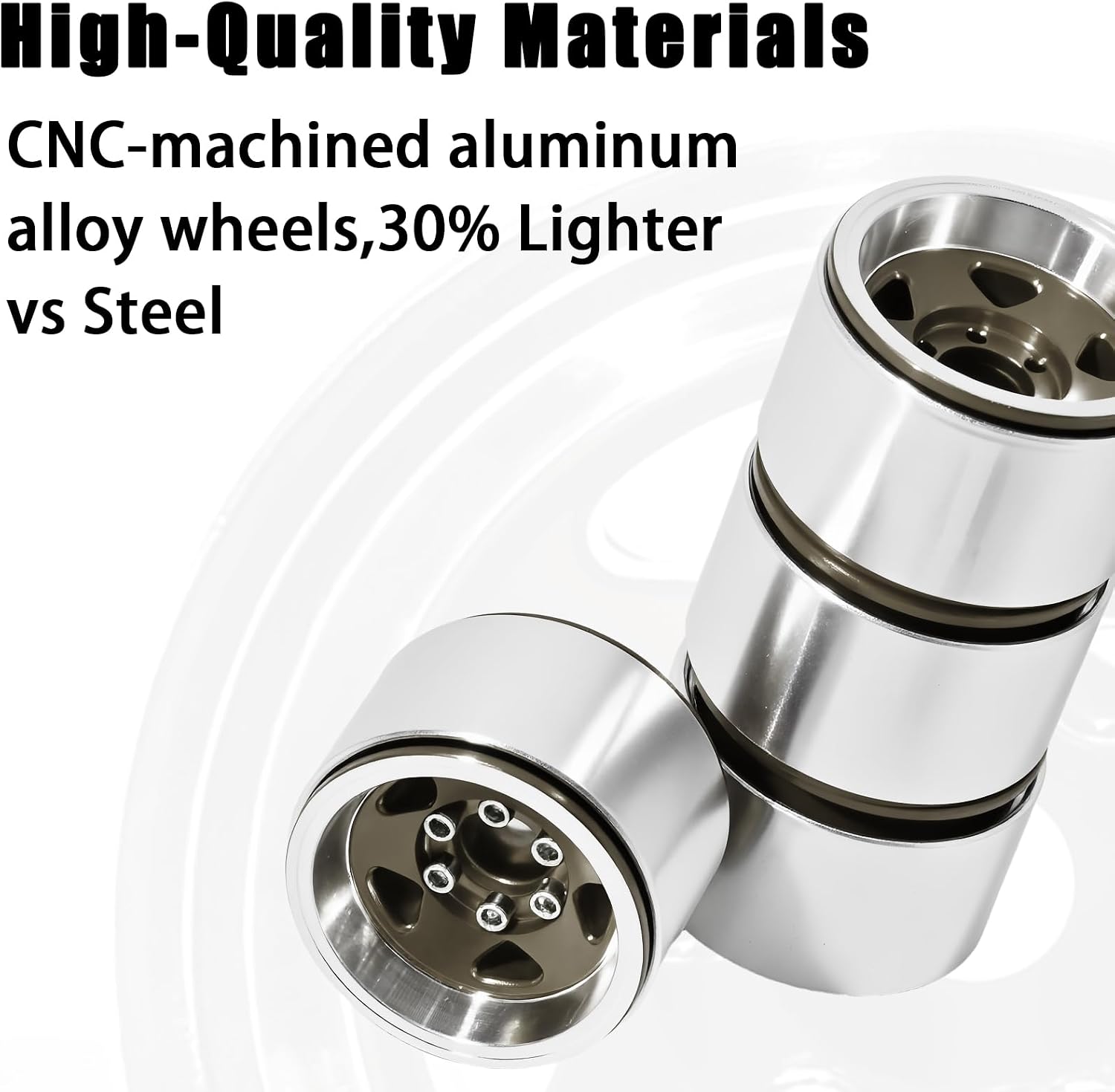 1.0 Beadlock Wheel Rim Set Aluminum Alloy RC Upgrade Part for Traxxas 1/18 TRX4M 1/24 Axial SCX24 FMS FCX24 Gladiator Bronco C10 JLU Deadbolt B17 RC Crawlers Upgrade Off-Road(4Pcs/Set)