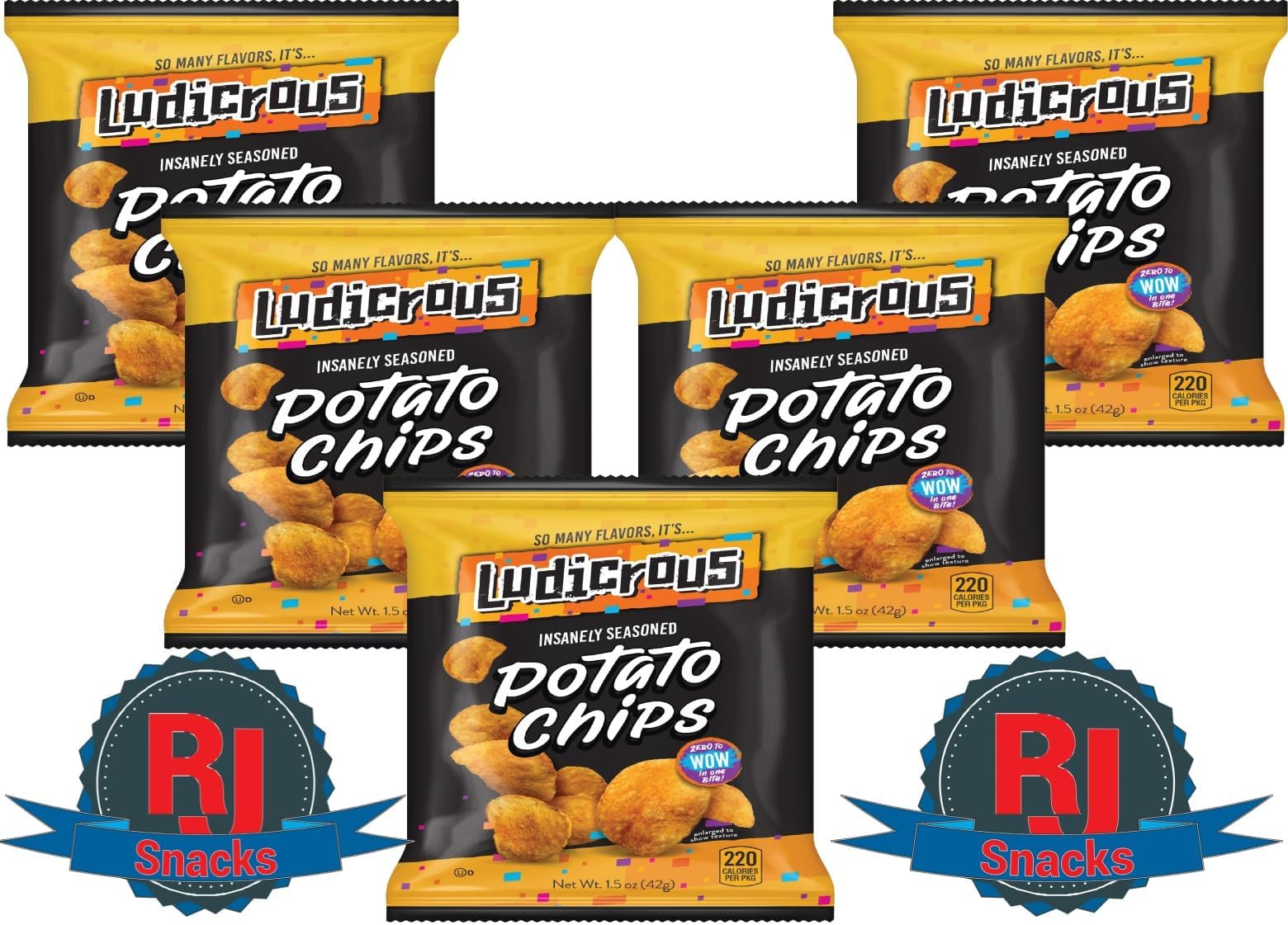 Ludicrous Insanley Seasoned Potato Chips 1.5 oz. (12)