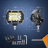 Vista 2 de Nilight Barra de luz LED, 2 unidades, 60 W, 4 pulgadas, combo de focos de inundación, luces de trabajo LED, lámpara de conducción de trabajo