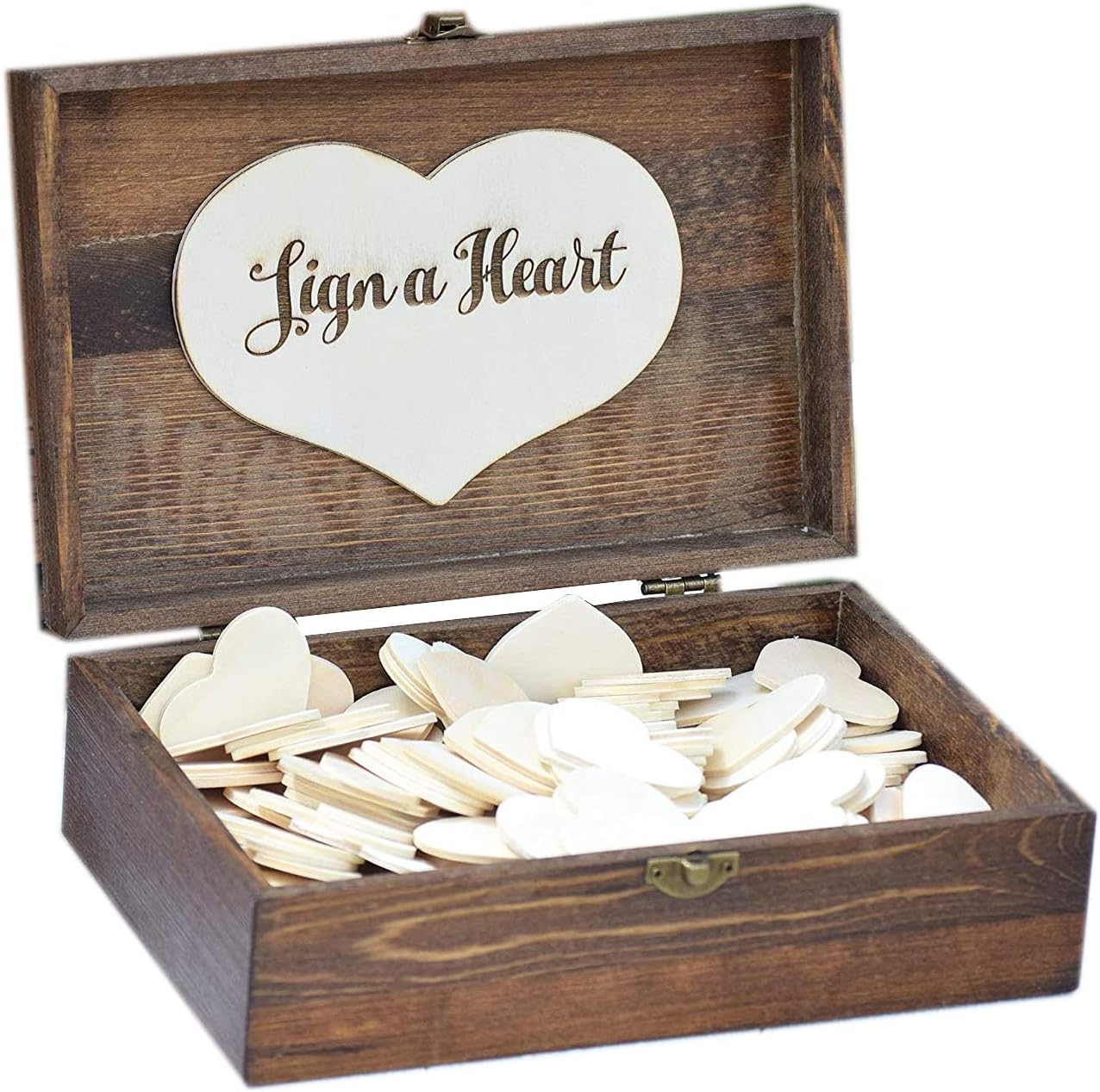 Heart Holder for Guest Book - Heart Drop Guest Book Alternative Box - Heart Box - Wedding Box - Wedding Card Holder - Rustic Weddings