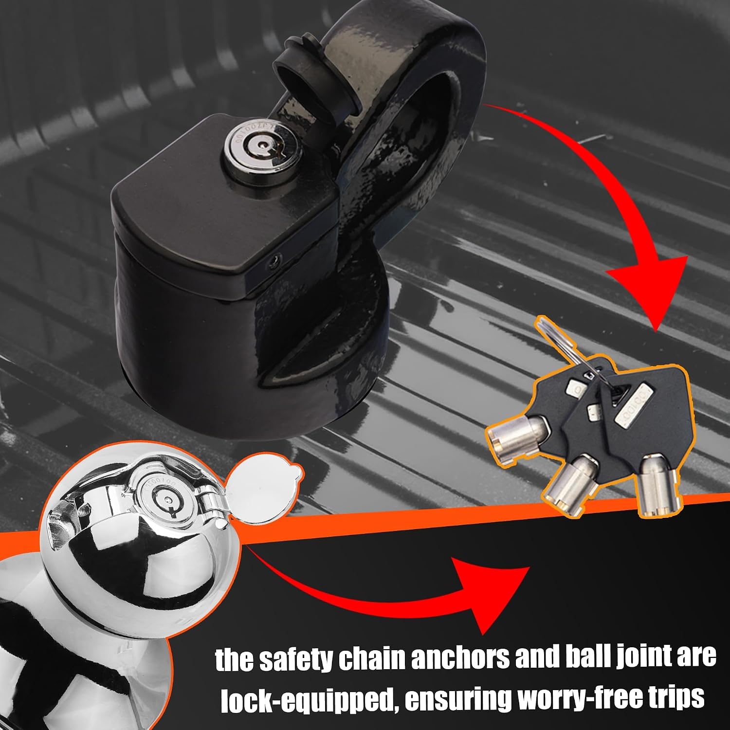 Anti-Theft Lock 60692 Puck System Gooseneck Hitch Kit with Suitcase for Silverado 2500/3500HD, Sierra 2500/ 3500HD, F250/F350 Both gooseneck Ball and Satefy Chain Anchors with Locks