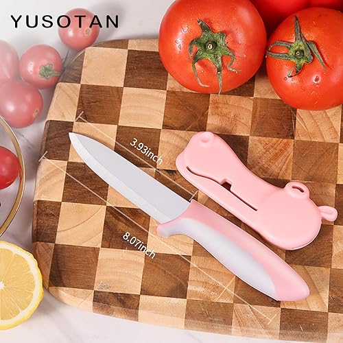 Miniatura 8 de Cuchillo de pelar de cerámica  4 pulgadas con hoja de cerámica afilada y cubierta única de hipopótamo  Cuchillo de cocina con mango de frutas y