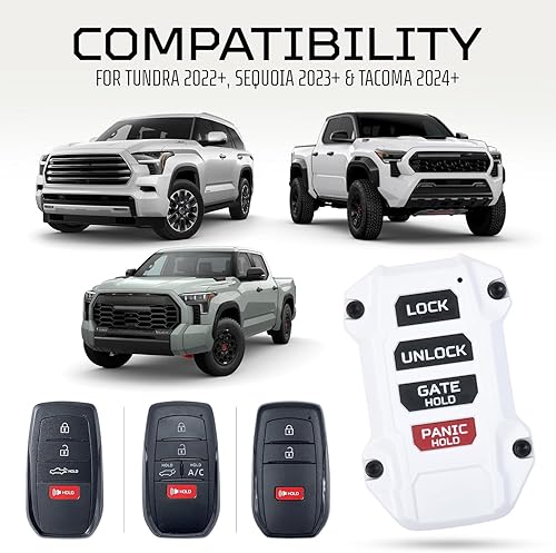 Miniatura 2 de AJT DESIGN Funda de repuesto para llavero para Toyota Tundra 2022+ - Hecho a medida en Estados Unidos - Blanco