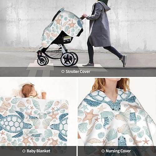 Vista 105 de KiuLoam Toldo de asiento de automóvil de animales del bosque, funda de lactancia para mamá lactancia, funda de asiento de automóvil para bebé/fundas