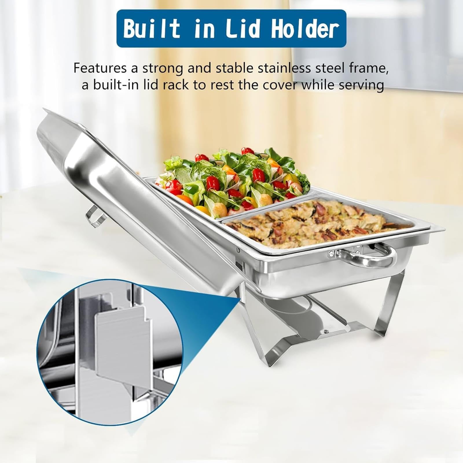 Scaldavivande for Buffet, Acciaio Inossidabile Rettangolare