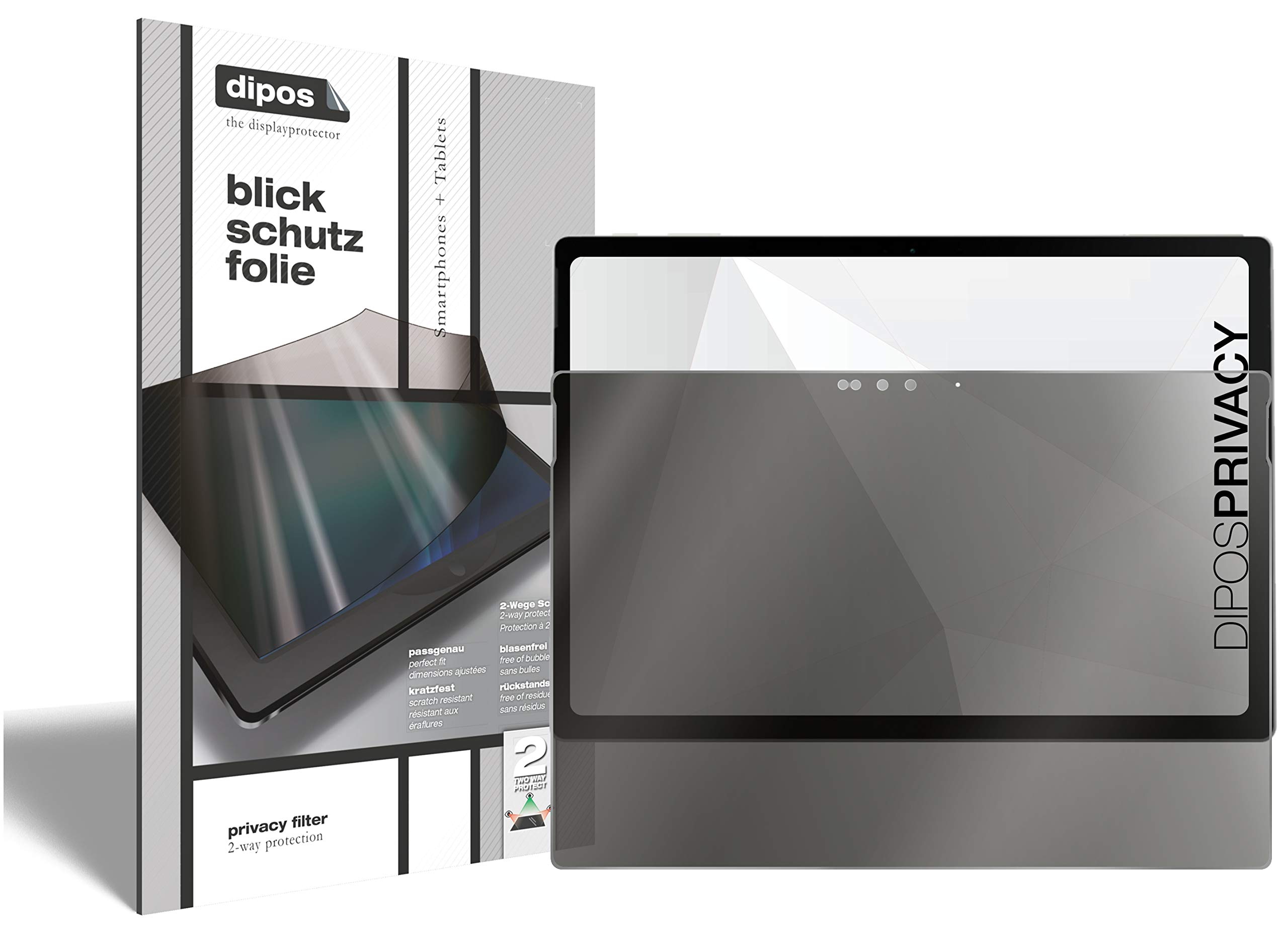 dipos Blickschutzfolie für Microsoft Surface Book | Displayschutz matt mit 4-Wege Sichtschutz-Effekt, Privacy Filter, passt perfekt, kratzfest, blasenfrei, selbstklebend